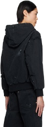 VAQUERA Black Distressed Denim Jacket