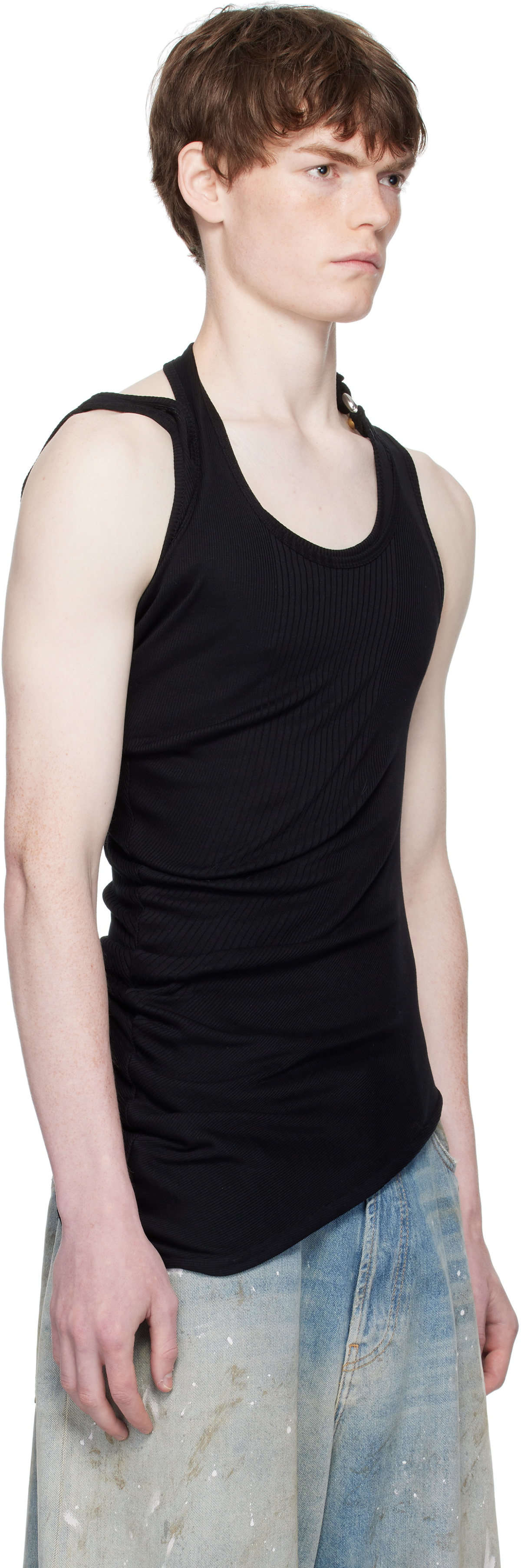 Jean's Paul Gaultier 黒 タンクトップ 値下げ】Jean Paul GAULTIER HOMME メッシュタンクトップ