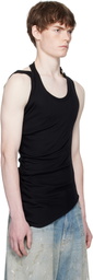 Jean Paul Gaultier Black Twisted Double Layered Tank Top