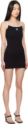 Marine Serre Black Moon Logo Jersey Minidress