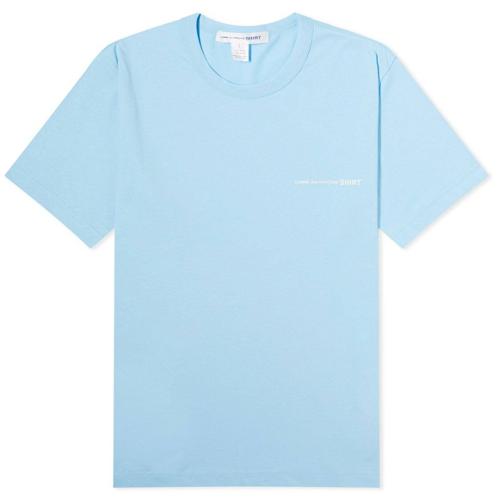 Photo: Comme des Garçons SHIRT Men's Chest Logo T-Shirt in Blue