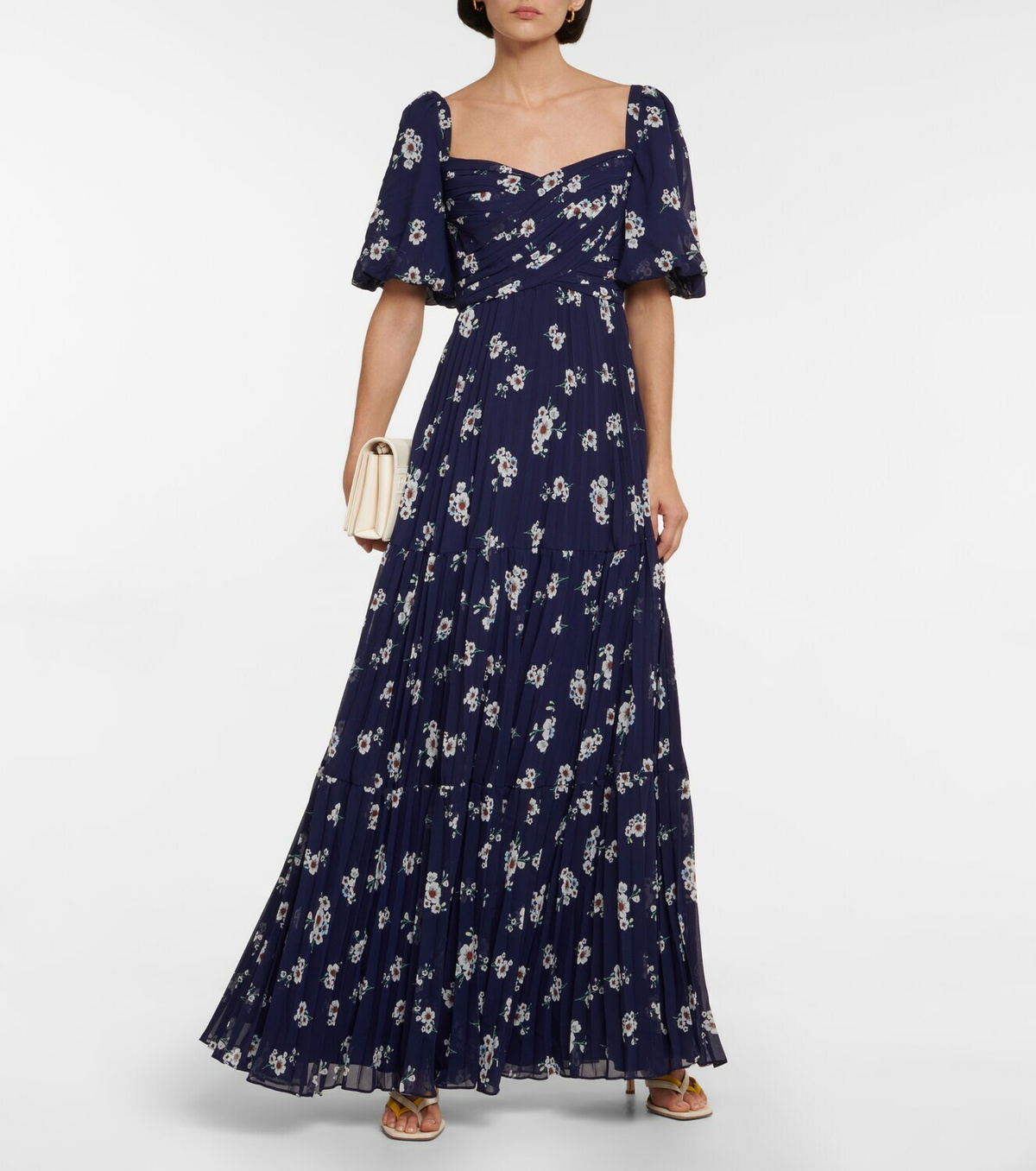 self portrait polka dot chiffon maxi dress Self-Portrait - Black Polka Dot Georgette Maxi Dress