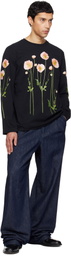 Simone Rocha Black Poppy Field Print Long Sleeve T-shirt