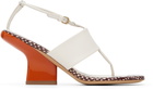 Dries Van Noten White & Orange Leather Heeled Sandals