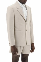 FENDI single-breasted wool blazer Beige