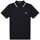 Fred Perry Authentic Men's Slim Fit Twin Tipped Polo Shirt in Navy/White