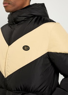 Valentino Garavani Padded Colour-blocked Shell Jacket Black