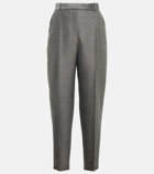 Toteme - Mid-rise straight cotton and wool-blend pants