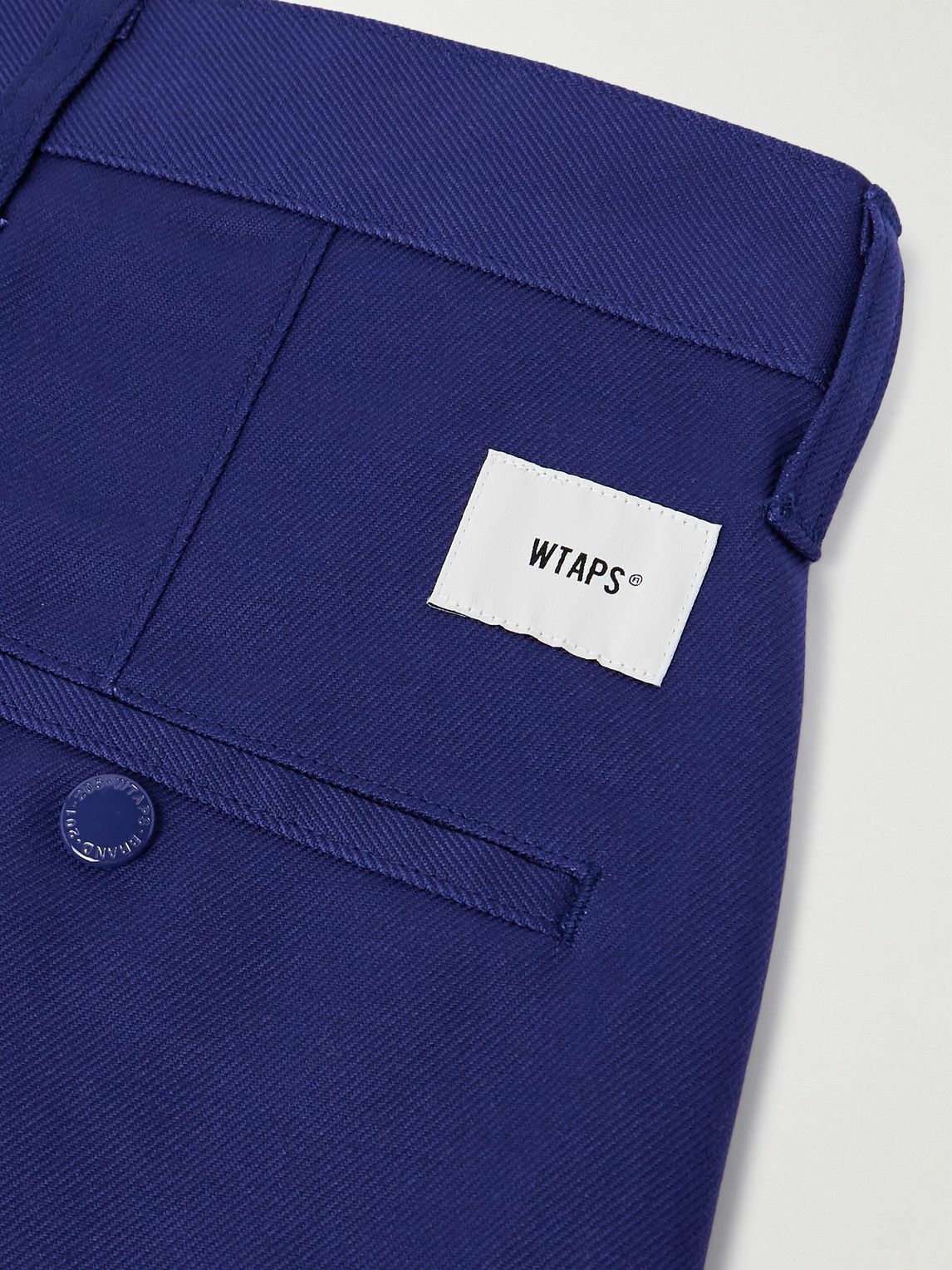 WTAPS - Straight-Leg Pleated Cotton-Twill Shorts - Blue