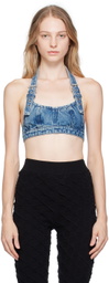AMBUSH Blue Halter Strap Denim Camisole