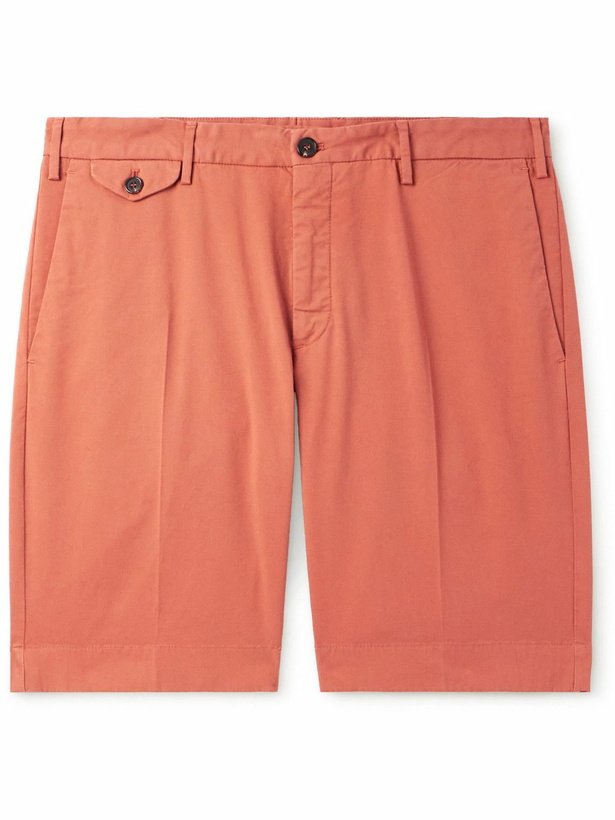 Photo: Incotex - Venezia 1951 Slim-Fit Straight-Leg Cotton-Blend Bermuda Shorts - Red