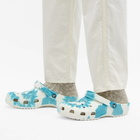 Crocs Classic Tie Dye Graphic Clog in Digital Aqua