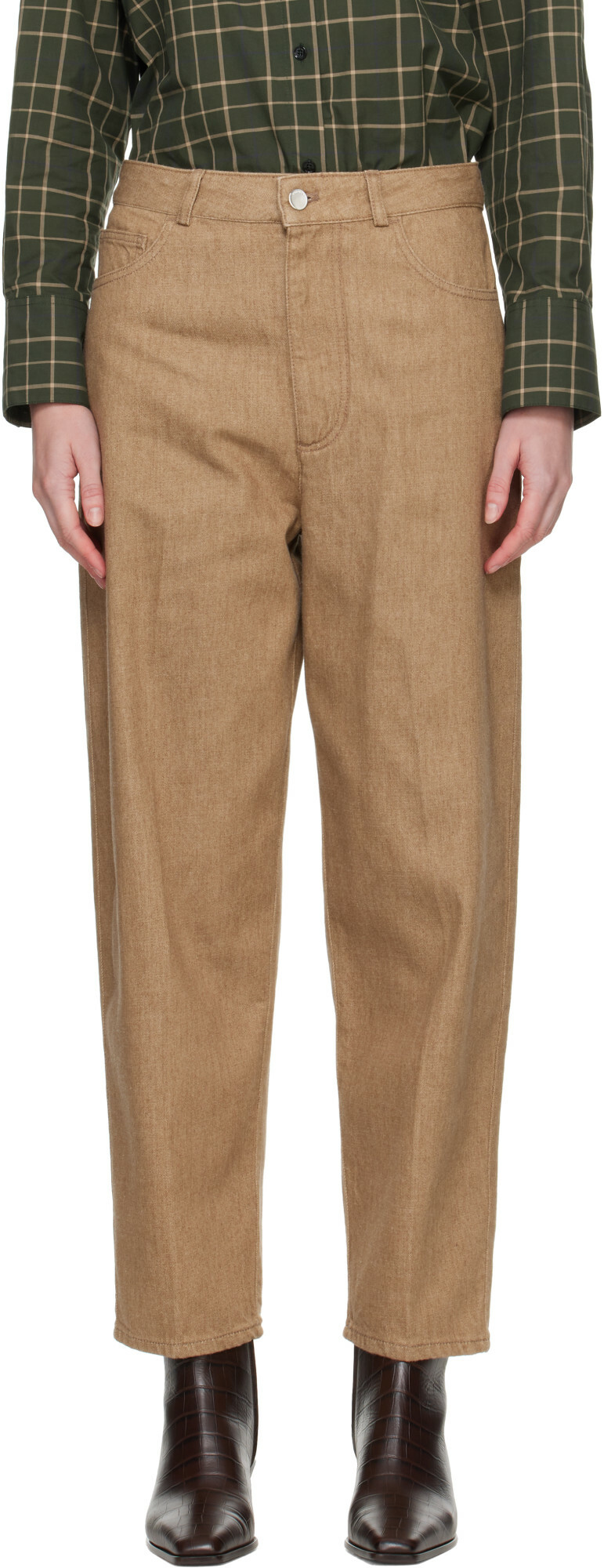 Cordera Beige Denim Carrot Jeans