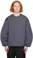 AMOMENTO Gray Quilted Reversible Sweatshirt