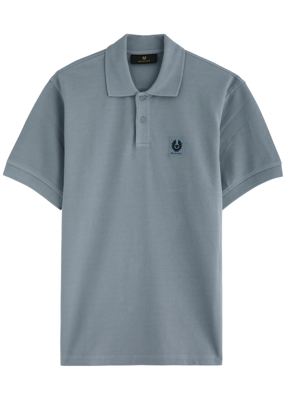 Belstaff Logo Piqué Cotton Polo Shirt Blue