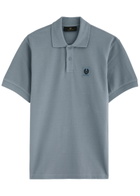 Belstaff Logo Piqué Cotton Polo Shirt Blue