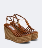 Jimmy Choo Lemi embellished suede espadrille wedges
