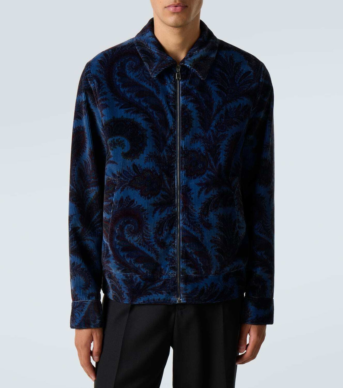 Etro Printed cotton velvet jacket