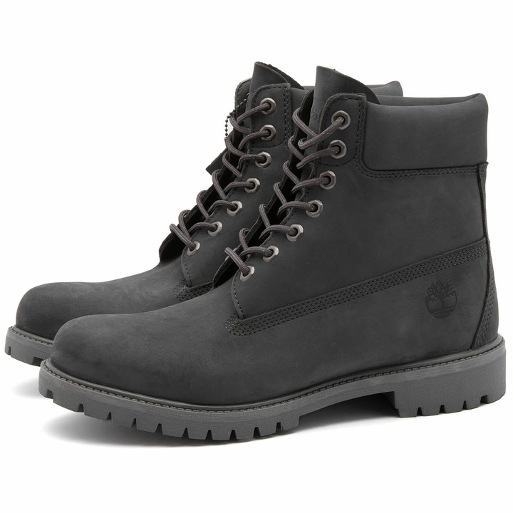 Photo: Timberland Men's Premium 6" Waterproof Boot in Dark Grey Nubuck