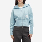 Thom Browne Women's Zip Up Hoodie in Light Blue