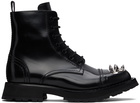 Alexander McQueen Black Punk Stud Lace-Up Boots