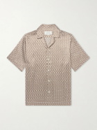 Frescobol Carioca - Roberto Camp-Collar Printed Silk-Voile Shirt - Brown