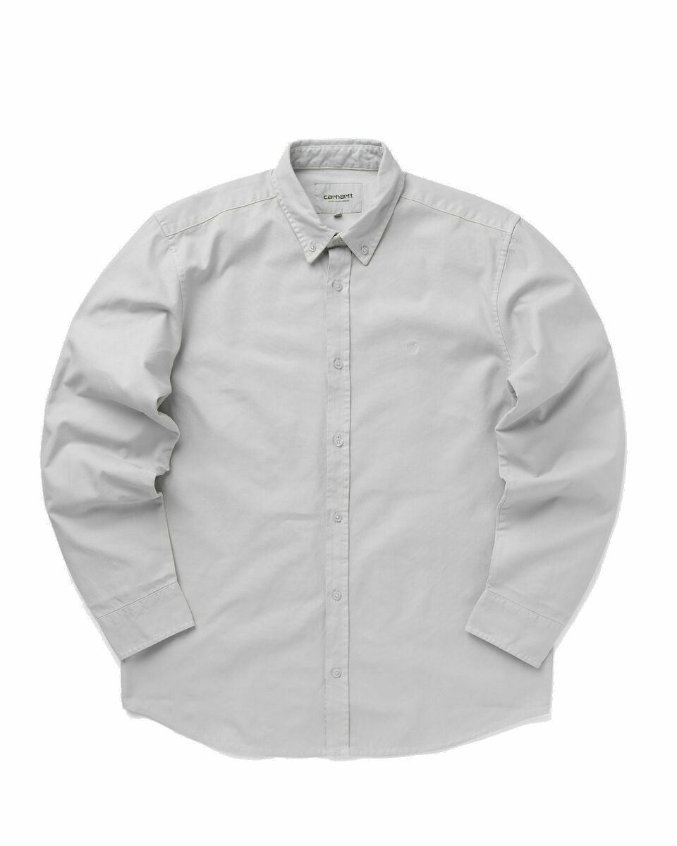 Photo: Carhartt Wip L/S Bolton Shirt Grey - Mens - Longsleeves