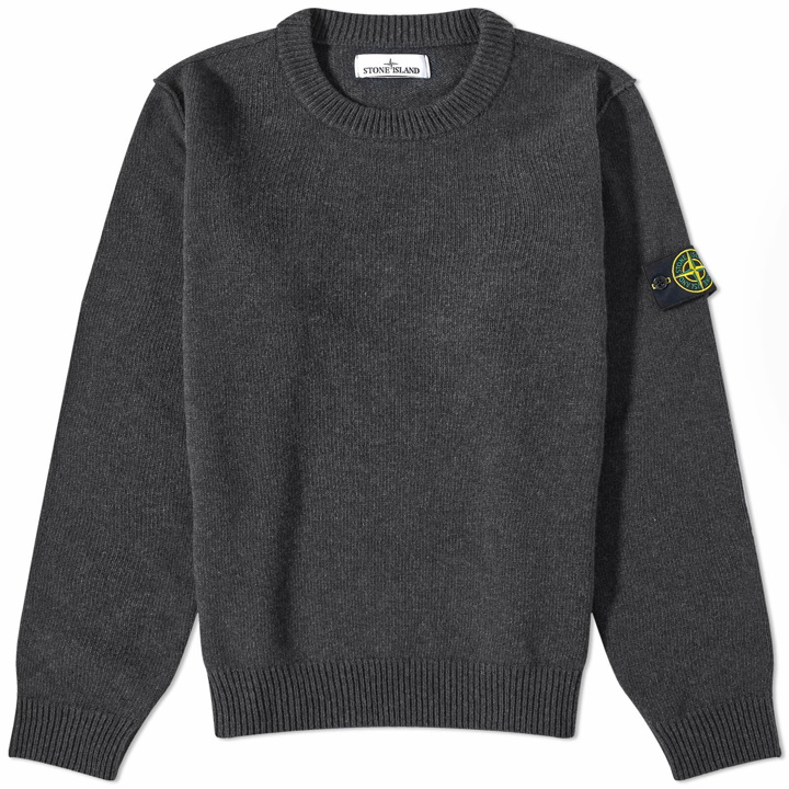 Photo: Stone Island Men's Reverse Seam Lambswool Crew Knit in Charcoal