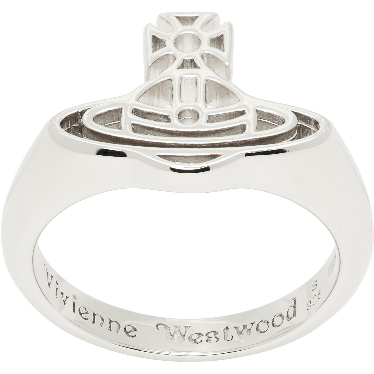 Vivienne Westwood Silver & Black Artemis Ring Vivienne Westwood