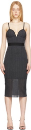 Herve Leger Black & Grey Bustier Dress