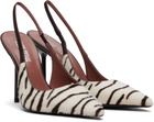 Paris Texas Off-White & Brown Lidia Slingback Heels