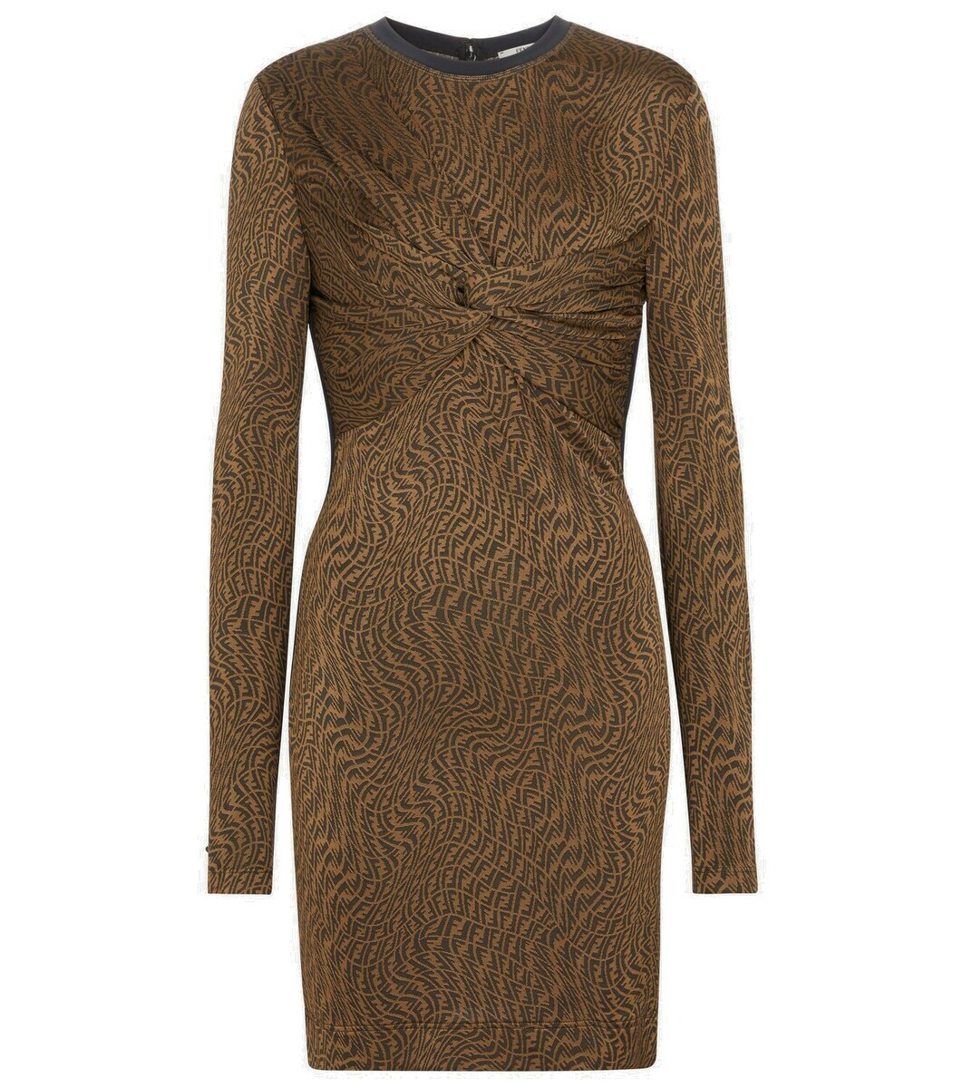 Fendi Brown Knit Forever Fendi Dress