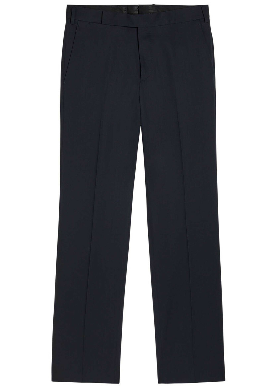 Lardini Straight-leg Wool Trousers Navy