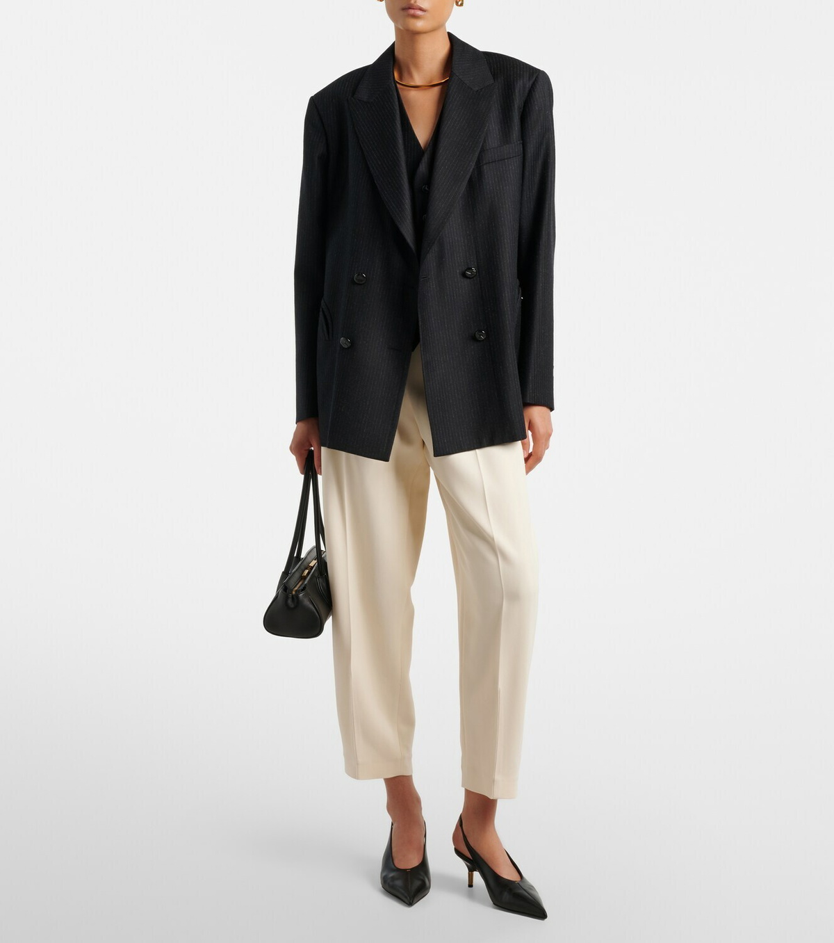 Blazé Milano Feral pinstriped virgin wool vest