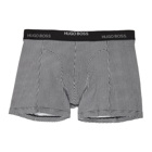 Boss Two-Pack Black and White Check Boxer Briefs