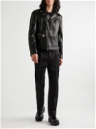 Alexander McQueen - Slim-Fit Zip-Detailed Leather Biker Jacket - Black