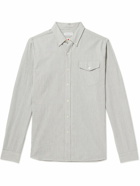 Richard James - Button-Down Collar Striped Cotton, Linen and Ramie-Blend Shirt - Gray