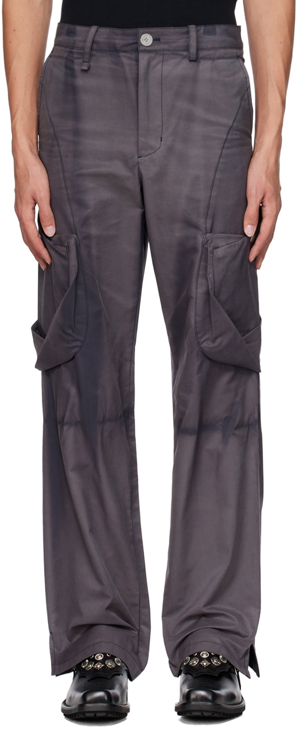 パンツ JIYONGKIM SUN-BREACHED CARGO TROUSERS Sun-Bleached 3D Pocket Layered Trousers in Black – SVRN