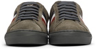 Moncler Grey Suede New Monaco Sneakers