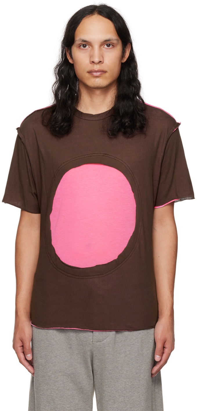 Photo: Edward Cuming SSENSE Exclusive Brown & Pink Circle Window T-Shirt