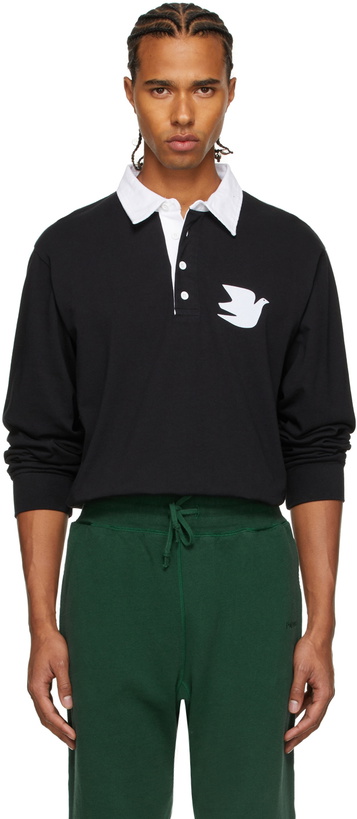 Photo: Palmes Black Grand Rugby Long Sleeve Polo