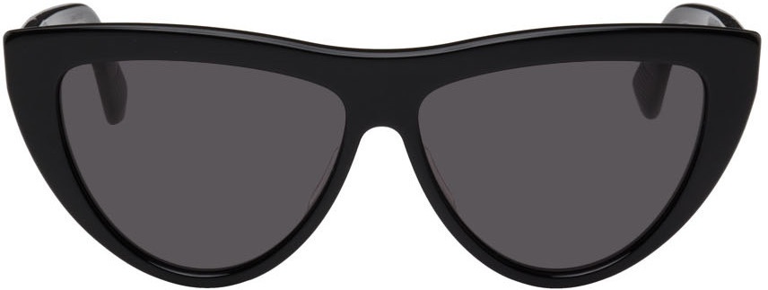 Photo: Bottega Veneta Black Cat-Eye Sunglasses