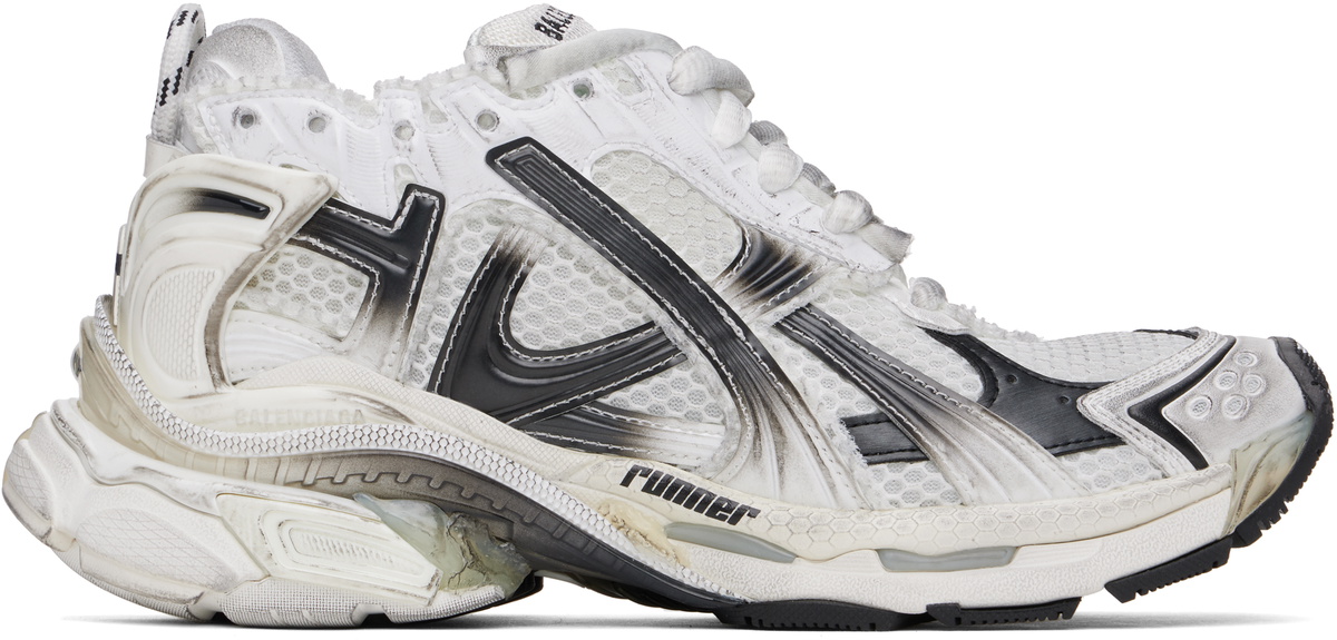 BALENCIAGA Runner Gradient スニーカー ロゴ 白/黒 関税送料込 org.jpg