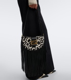 Fendi Croissant fringed calf hair shoulder bag