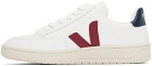 VEJA White & Red V-12 Leather Sneakers