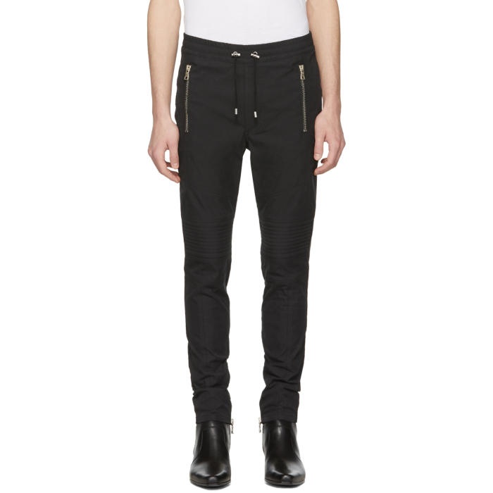 Photo: Balmain Black Quilted Drawstring Trousers