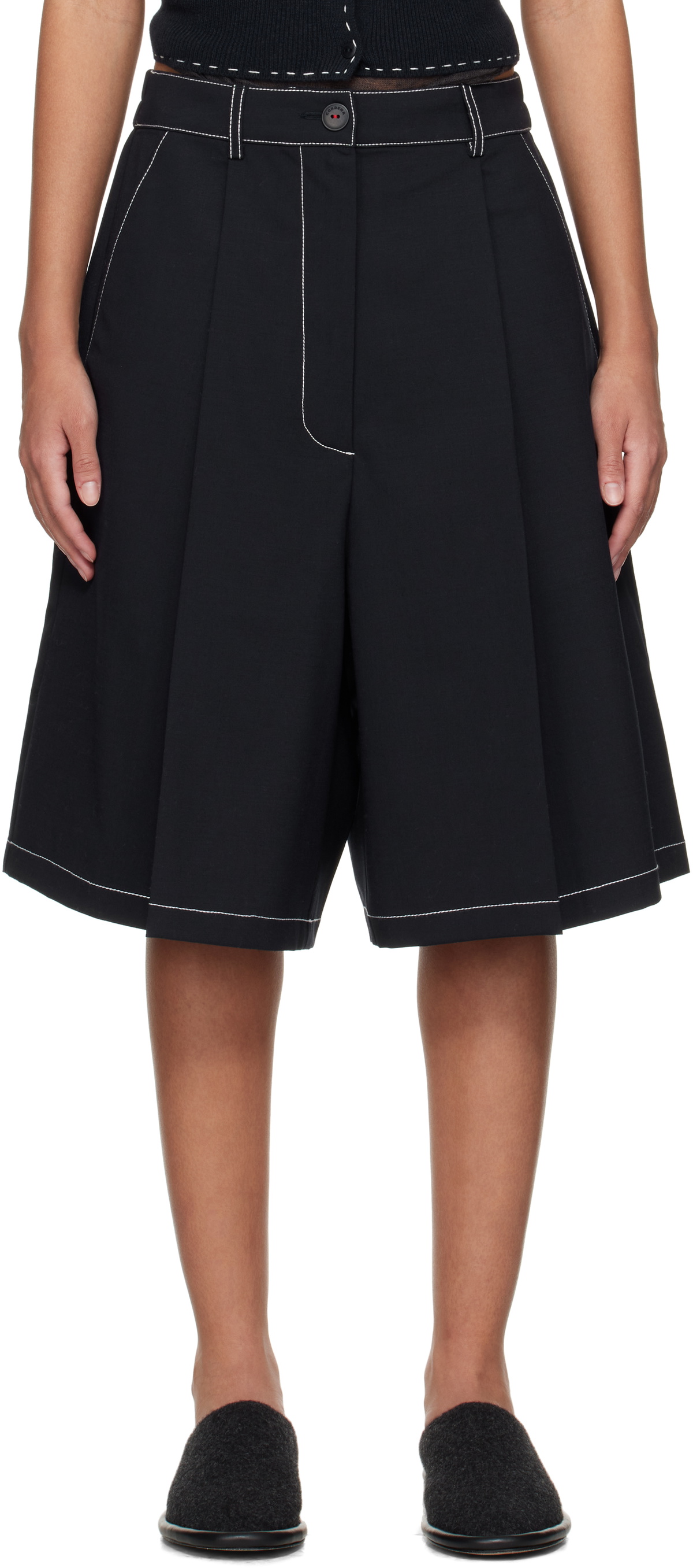 Cordera Navy Tailoring Stitched Bermuda Shorts