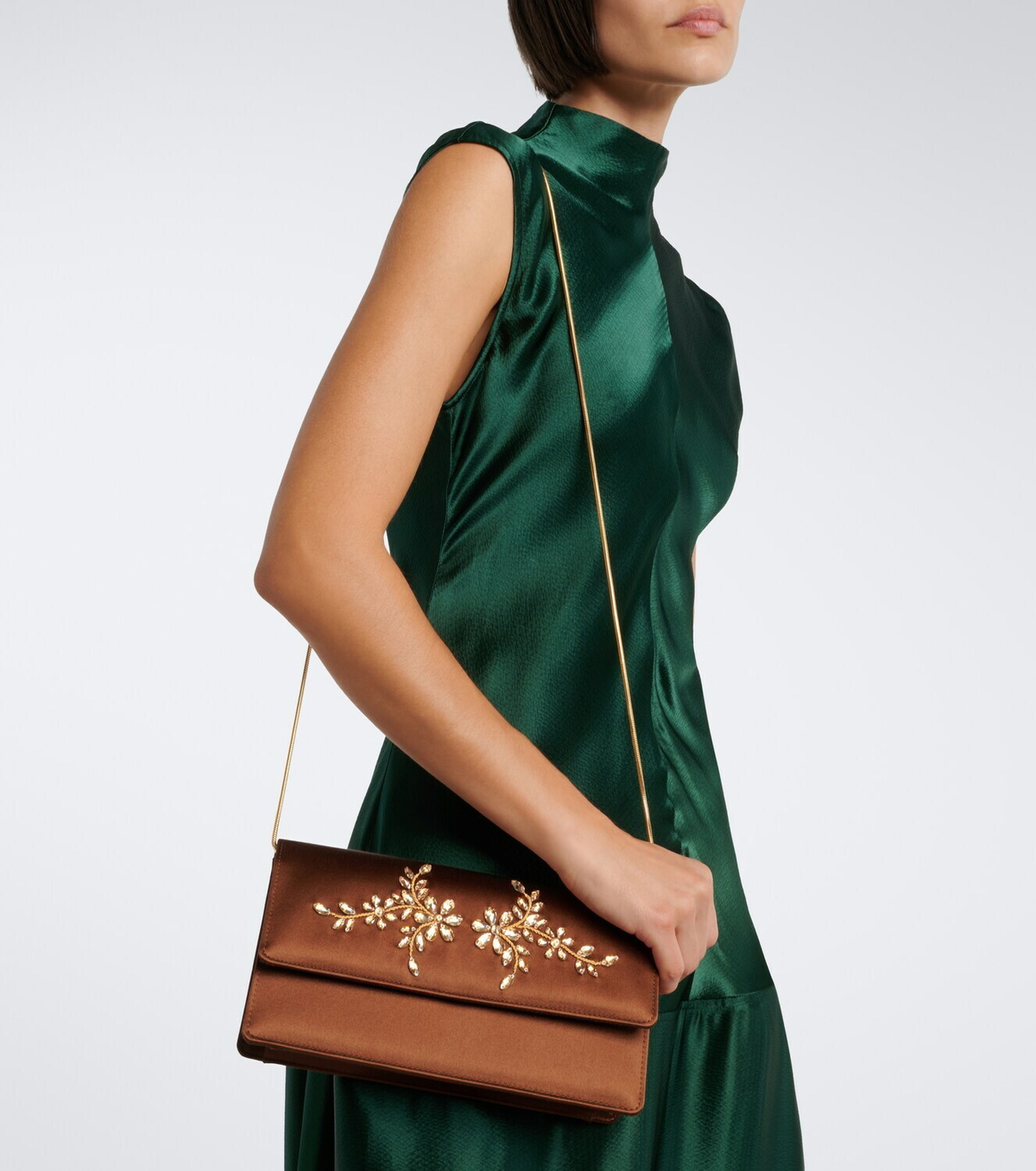 Manolo Blahnik Capripla embellished satin clutch