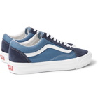 Vans - UA OG Old Skool LX Leather-Trimmed Canvas and Suede Sneakers - Blue