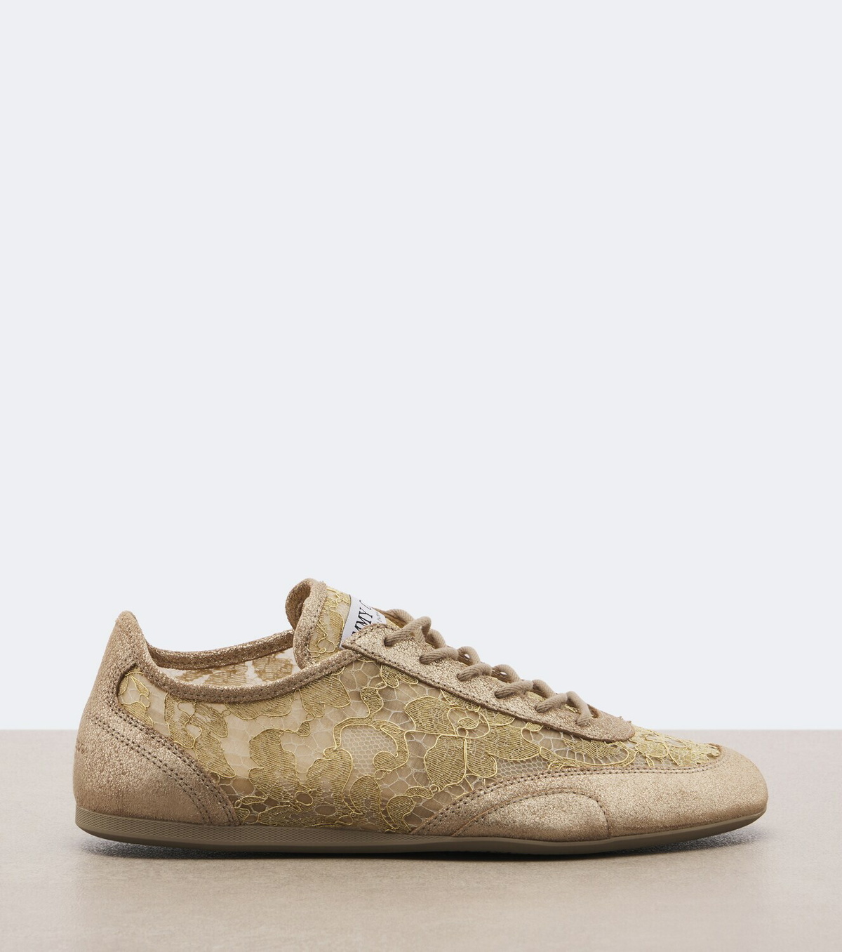 Jimmy Choo Sunny suede-trimmed lace sneakers